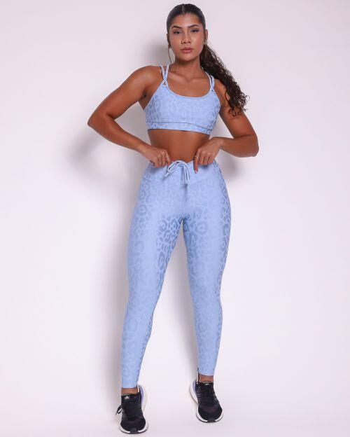 Conjunto Calça Legging Empina New Onça Fit + Top Lu
