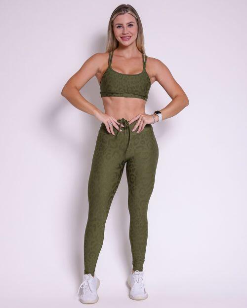 Conjunto Calça Legging Empina New Onça Fit + Top Lu