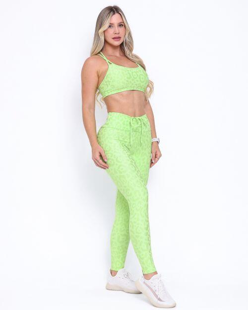 Conjunto Calça Legging Empina New Onça Fit + Top Lu