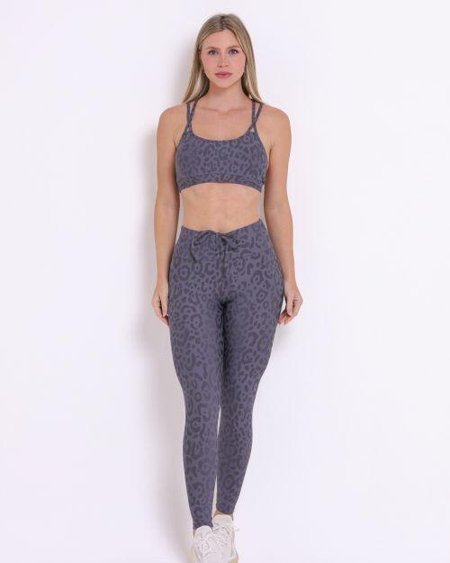 Conjunto Calça Legging Empina New Onça Fit + Top Lu