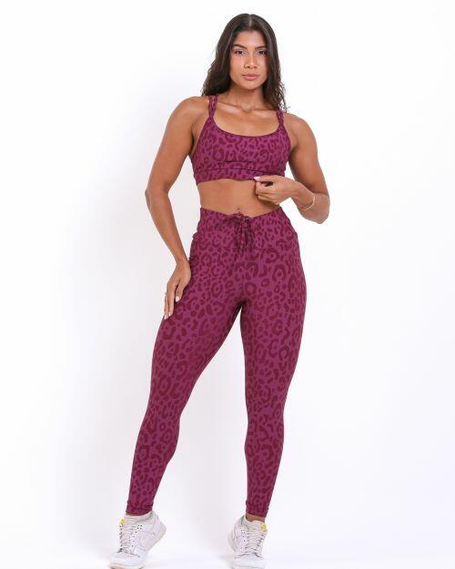 Conjunto Calça Legging Empina New Onça Fit + Top Lu