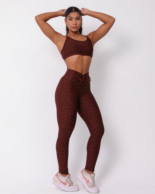 Conjunto Calça Legging Empina New Onça Fit + Top Lu