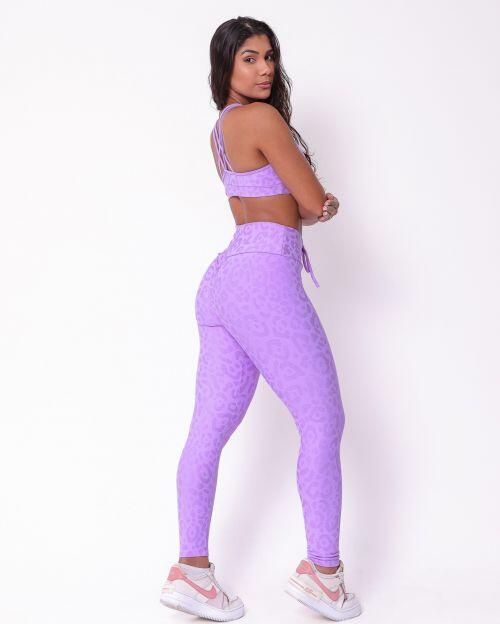 Conjunto Calça Legging Empina New Onça Fit + Top Lu