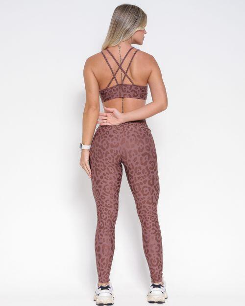 Conjunto Cal�a Legging B�sica New On�a Fit + Top Lu
