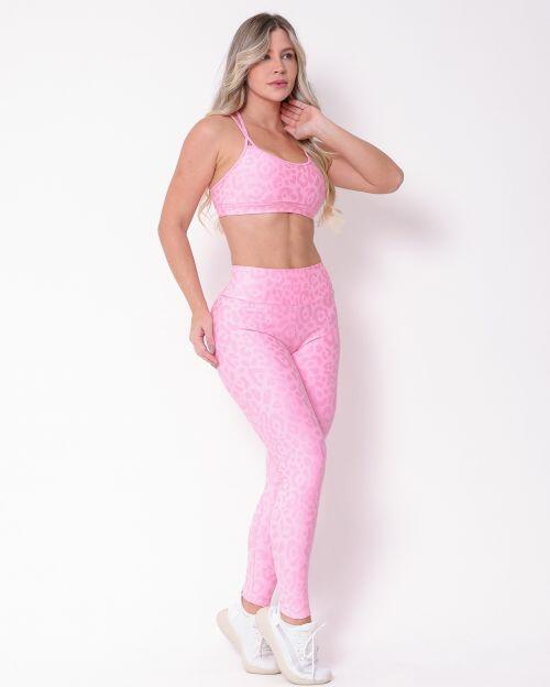 Conjunto Cal�a Legging B�sica New On�a Fit + Top Lu