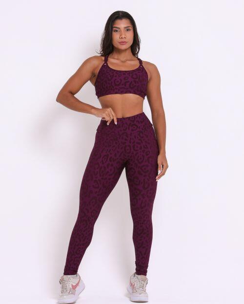 Conjunto Calça Legging Básica New Onça Fit + Top Lu