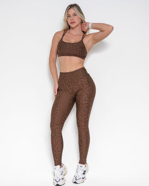Conjunto Cal�a Legging B�sica New On�a Fit + Top Lu