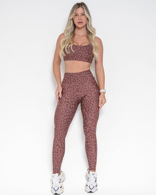 Conjunto Cal�a Legging B�sica New On�a Fit + Top Lu