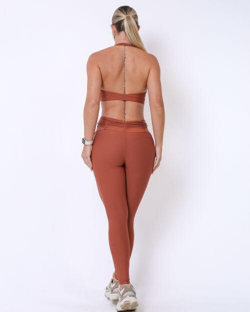 Conjunto Calça Básica Cós Franzido Light + Top Jhully
