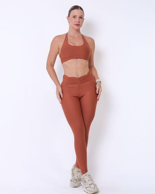 Conjunto Calça Básica Cós Franzido Light + Top Jhully