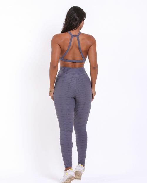 Conjunto Calça Legging Action Textura Lumy + Top Erika
