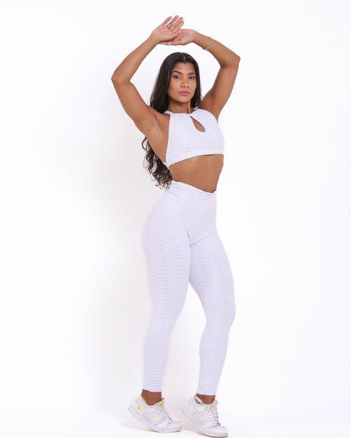 Conjunto Calça Legging Action Textura Lumy + Top Erika