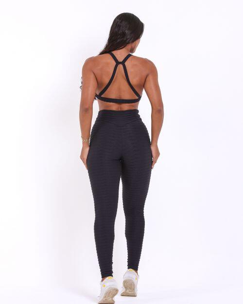 Conjunto Calça Legging Action Textura Lumy + Top Erika