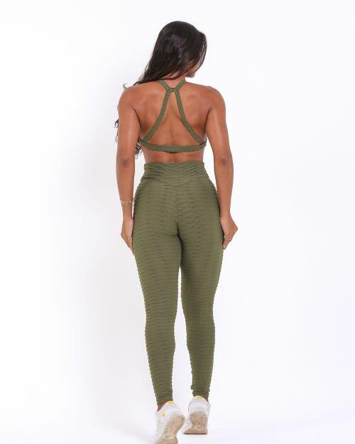 Conjunto Calça Legging Action Textura Lumy + Top Erika