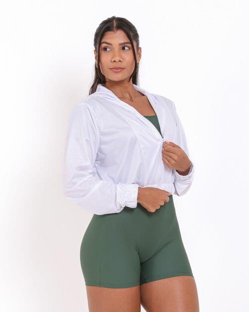 Jaqueta Cropped Corta-Vento Ultra Leve