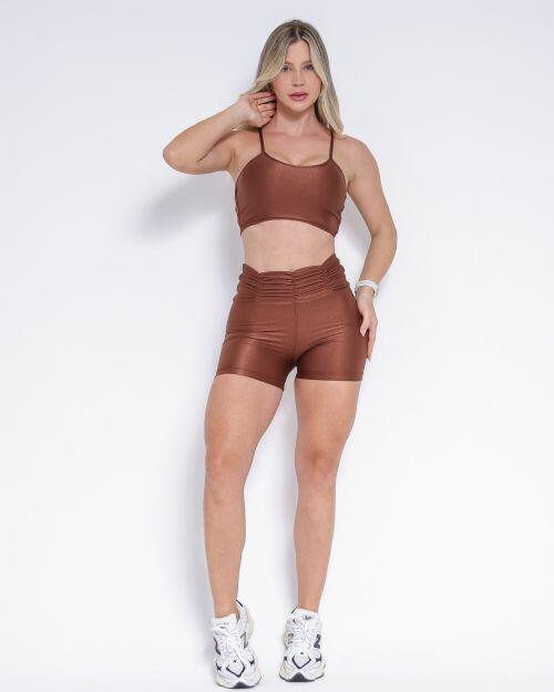 Conjunto Short B�sico C�s Franzido Compress�o + Top Marta