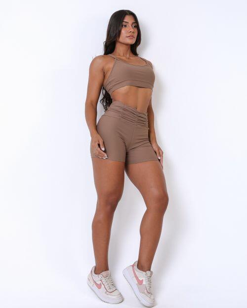 Conjunto Short Básico Cós Franzido Light + Top Lu