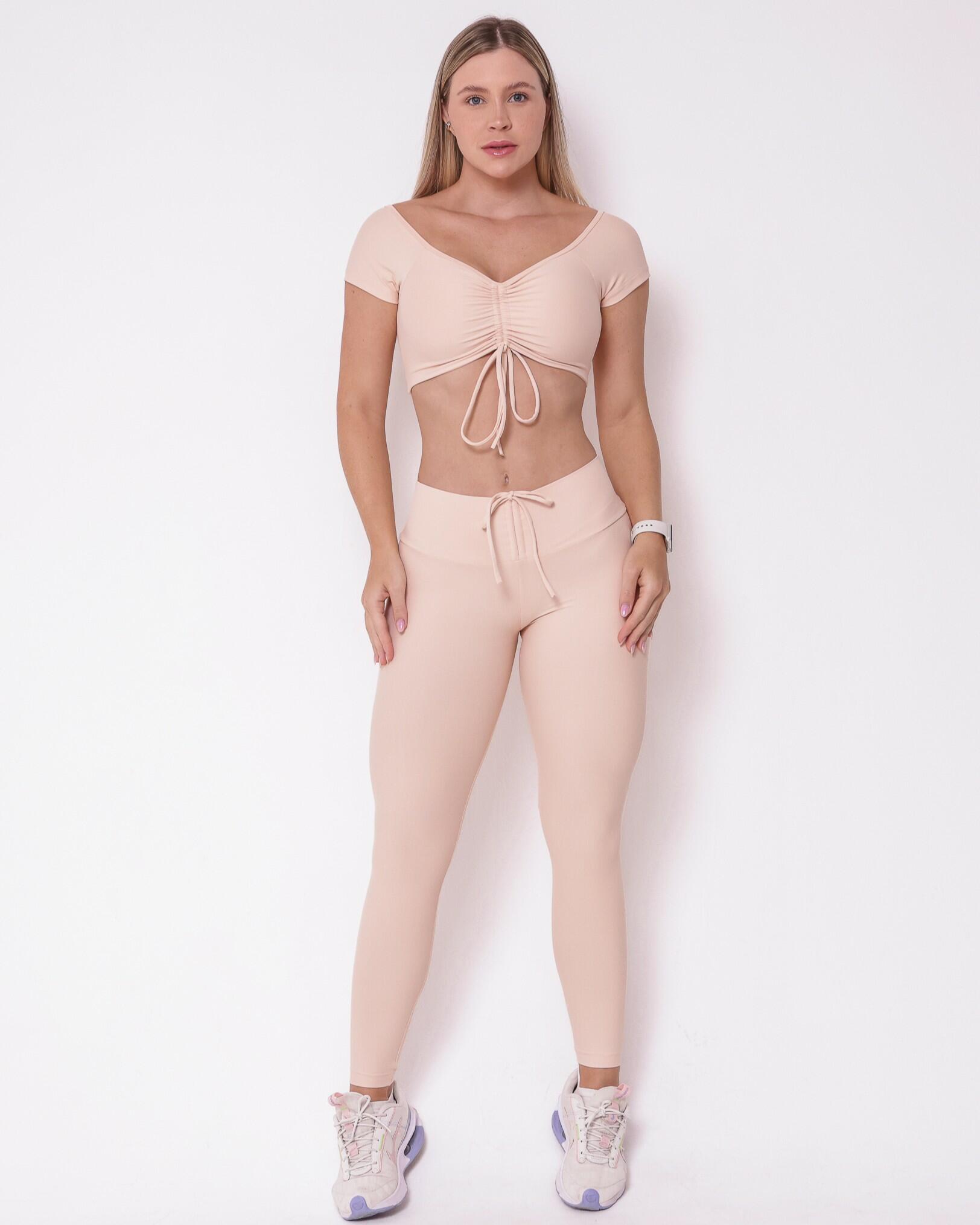 Conjunto Calça Legging Empina Light + Top Manguinha
