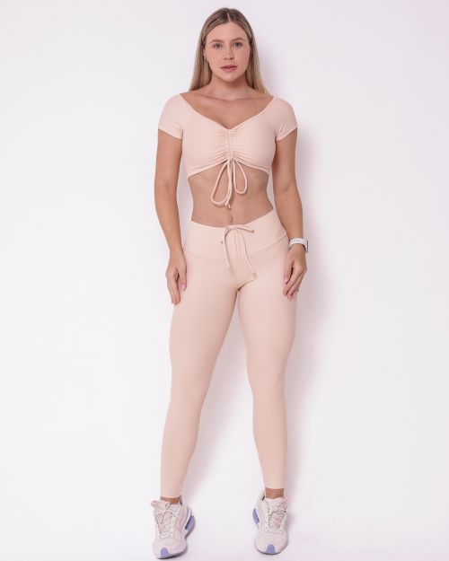 Conjunto Calça Legging Empina Light + Top Manguinha