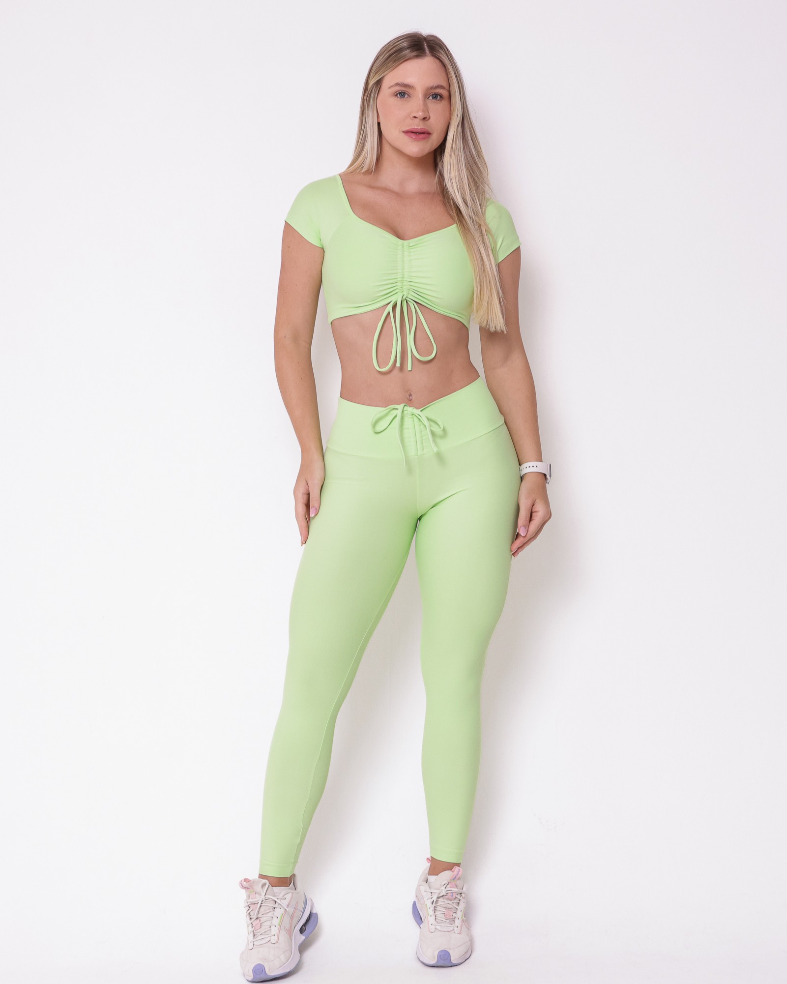 Conjunto Calça Legging Empina Light + Top Manguinha
