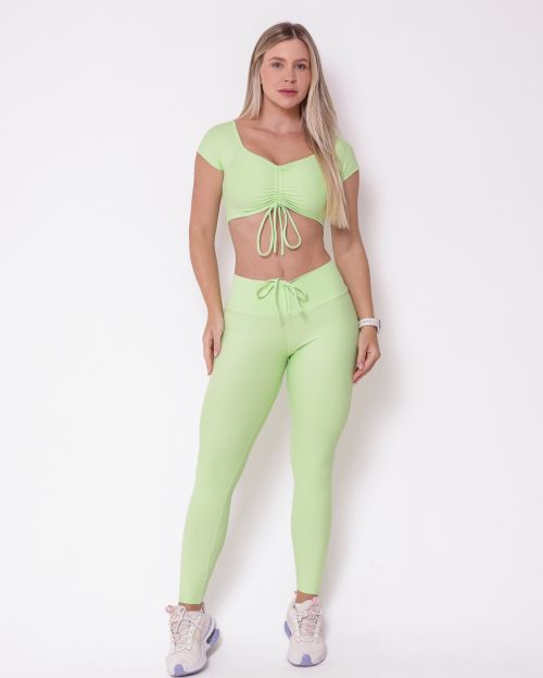 Conjunto Calça Legging Empina Light + Top Manguinha