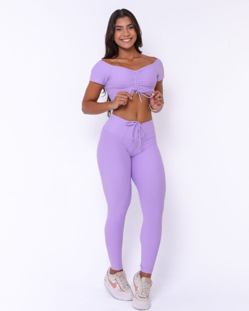 Conjunto Calça Legging Empina Light + Top Manguinha