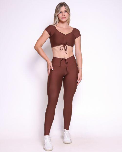 Conjunto Calça Legging Empina Light + Top Manguinha