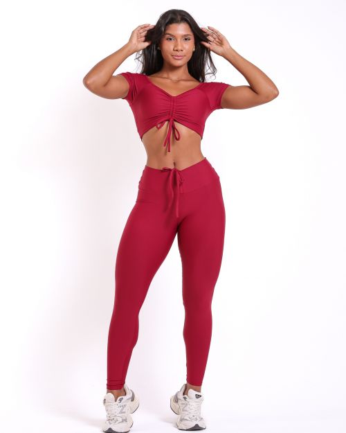 Conjunto Calça Legging Empina Light + Top Manguinha