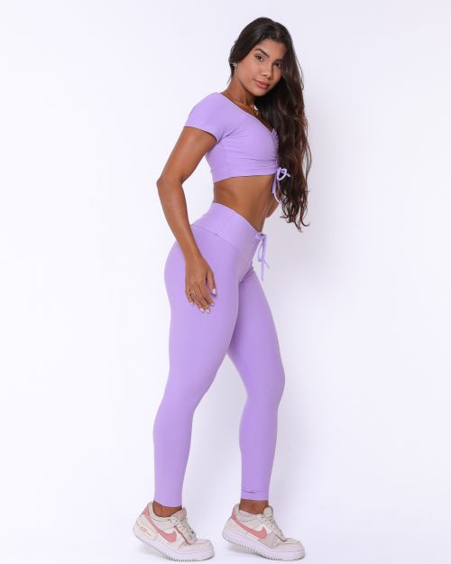 Conjunto Calça Legging Empina Light + Top Manguinha