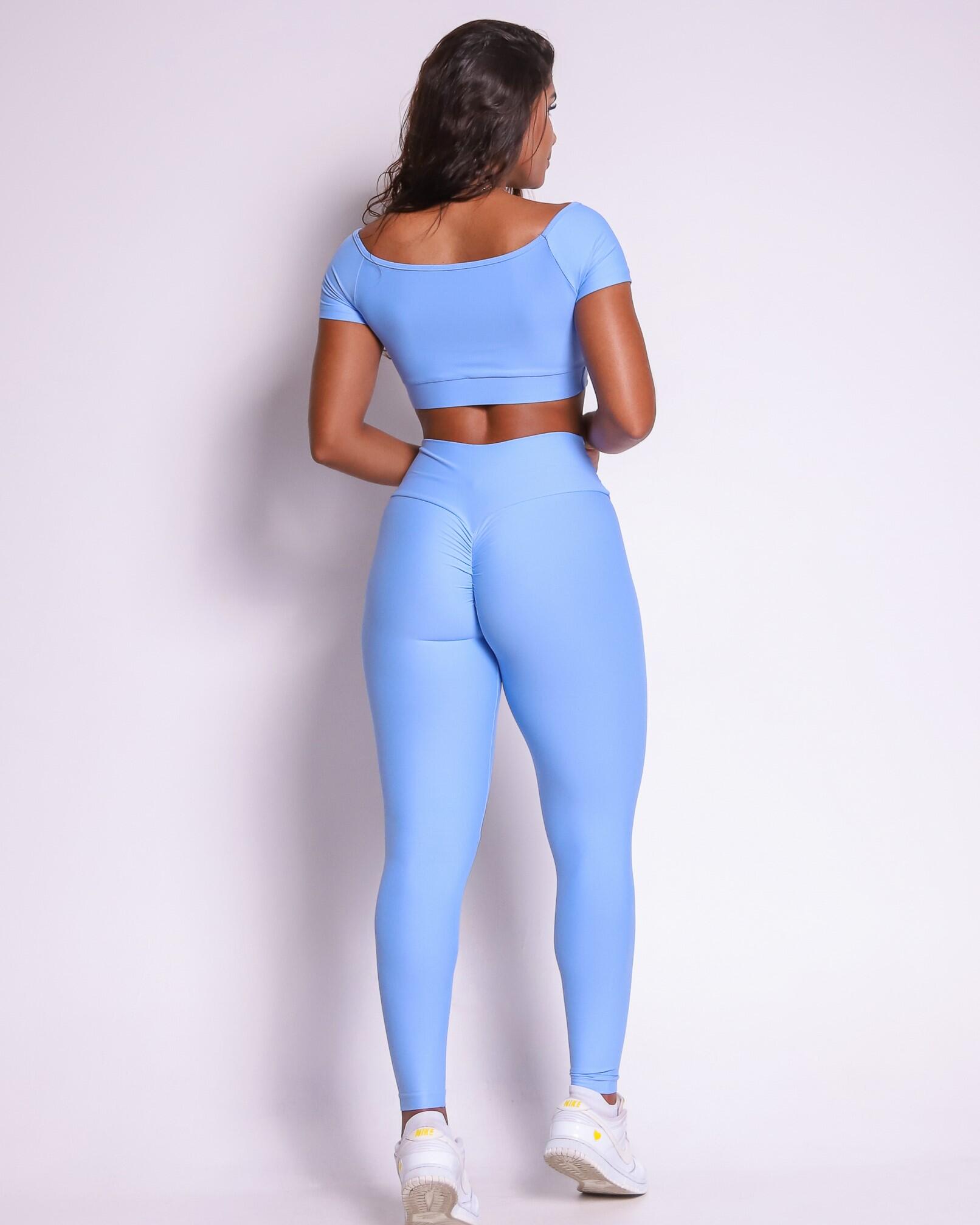 Conjunto Calça Legging Empina Light + Top Manguinha