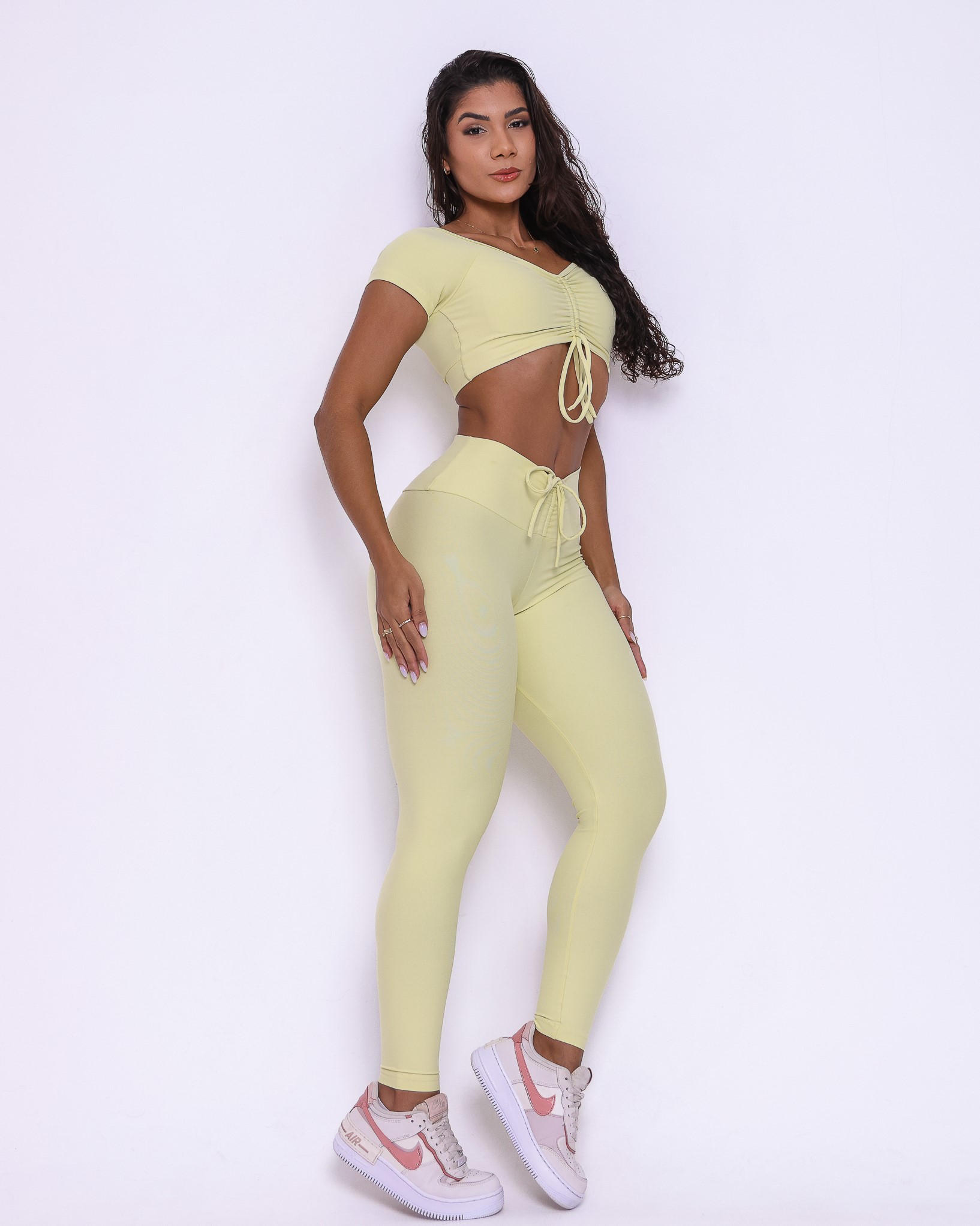 Conjunto Calça Legging Empina Light + Top Manguinha