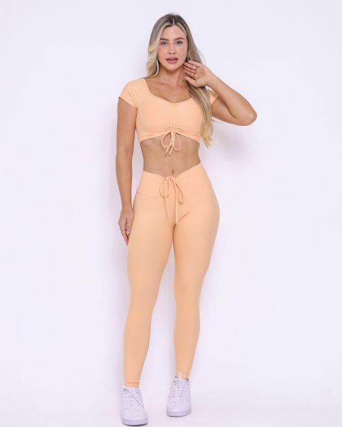 Conjunto Calça Legging Empina Light + Top Manguinha