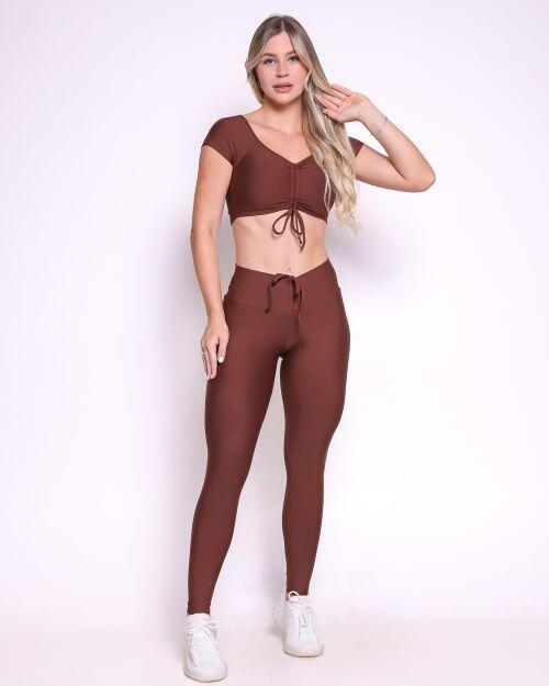 Conjunto Calça Legging Empina Light + Top Manguinha
