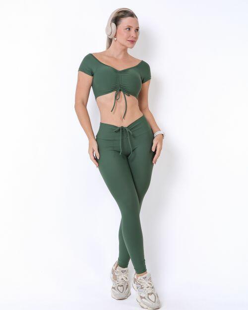 Conjunto Calça Legging Empina Light + Top Manguinha