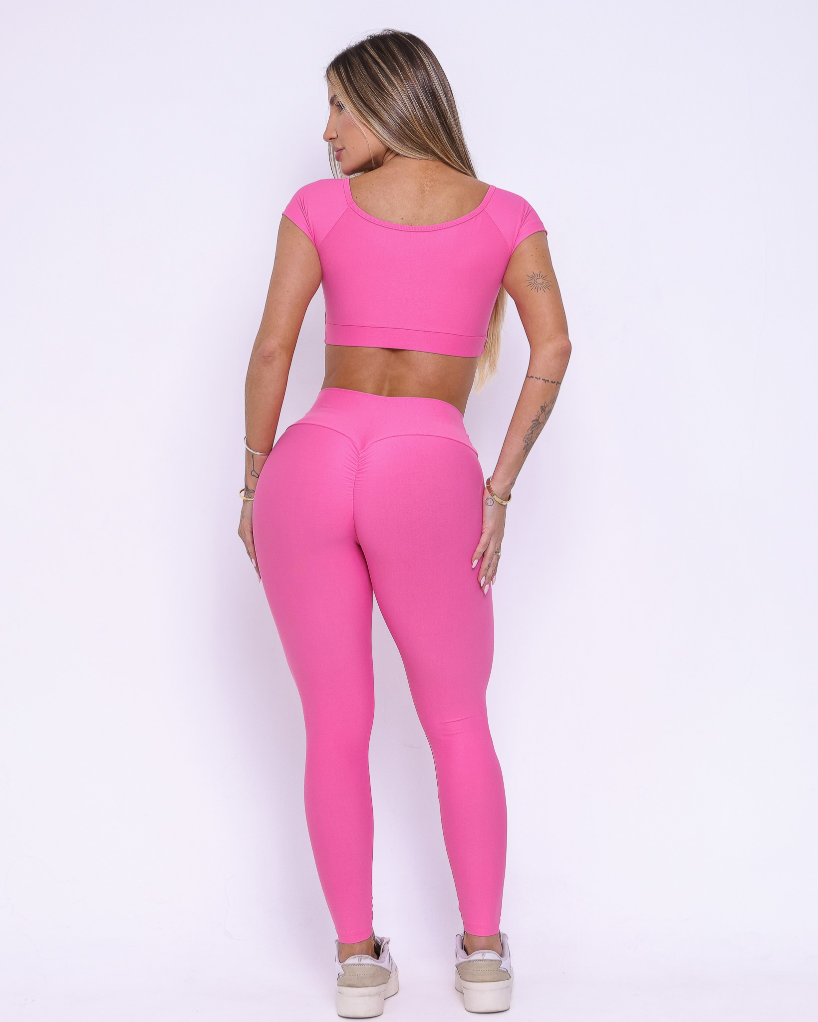 Conjunto Calça Legging Empina Light + Top Manguinha