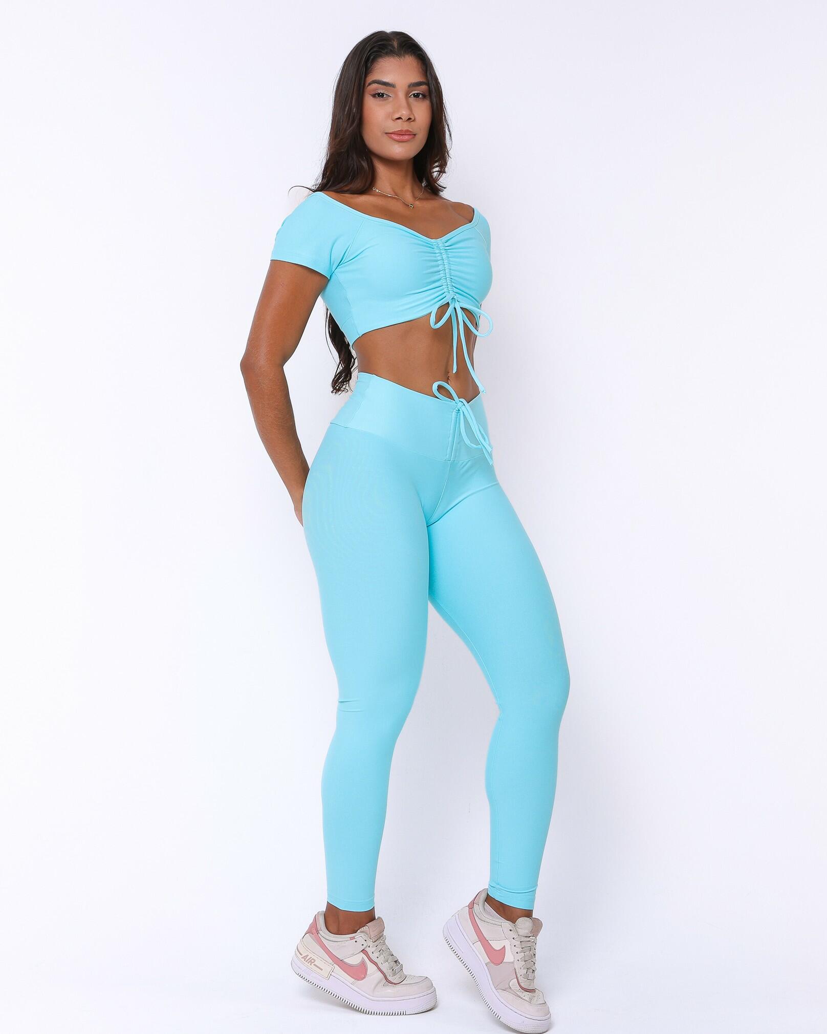 Conjunto Calça Legging Empina Light + Top Manguinha