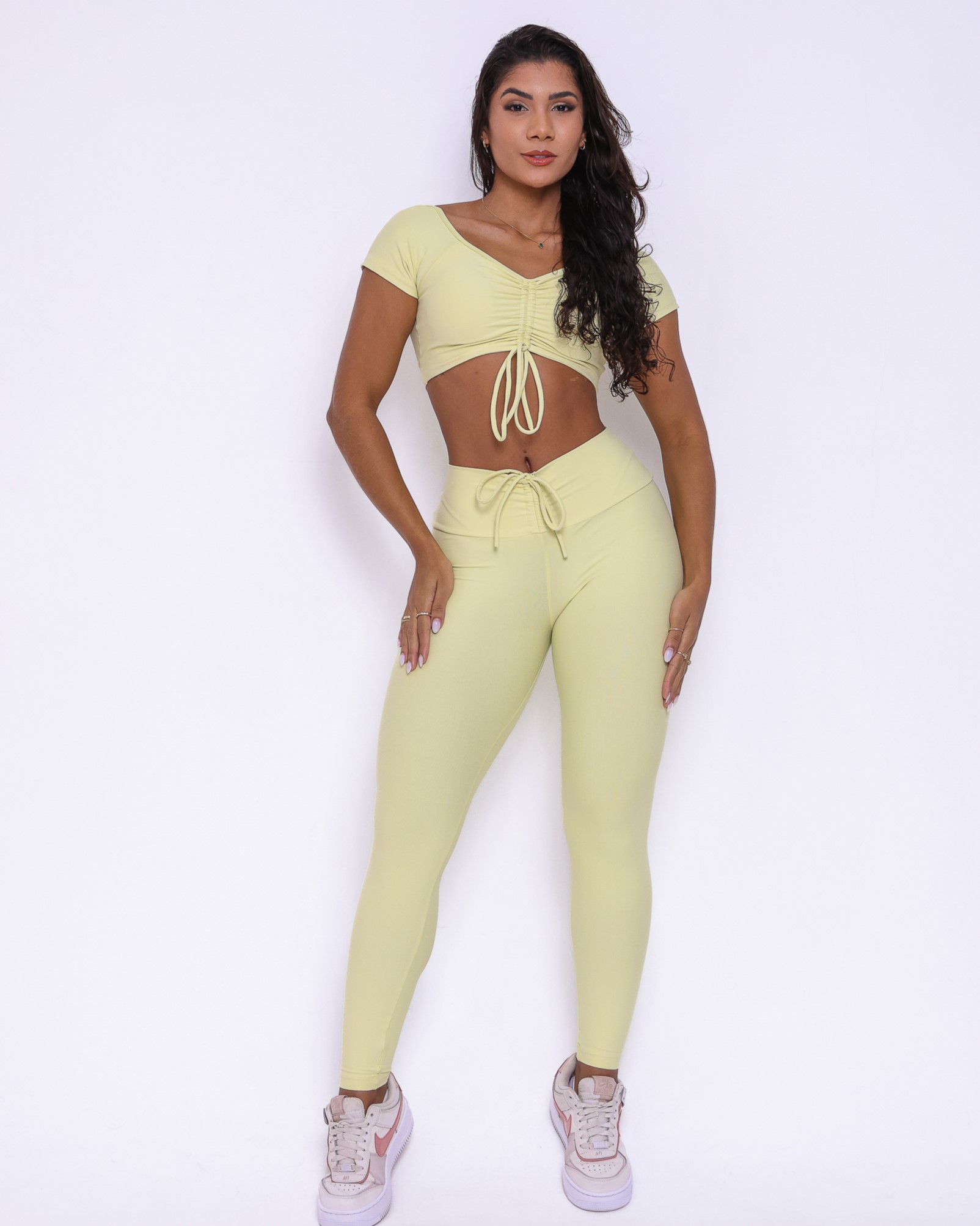Conjunto Calça Legging Empina Light + Top Manguinha