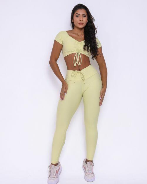 Conjunto Calça Legging Empina Light + Top Manguinha