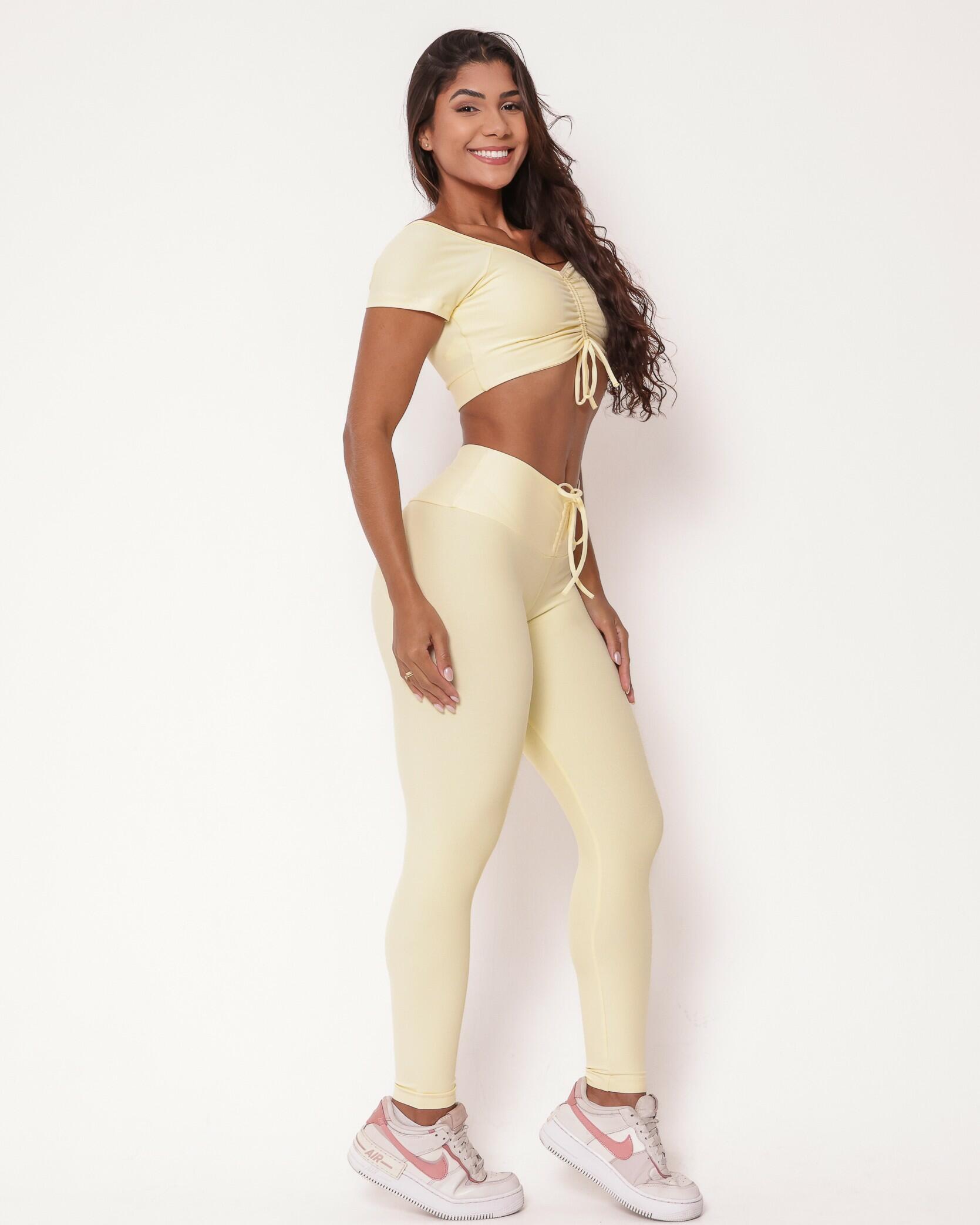 Conjunto Calça Legging Empina Light + Top Manguinha