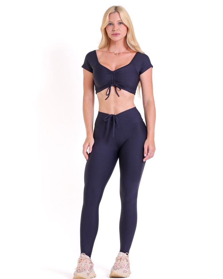 Conjunto Calça Legging Empina Light + Top Manguinha