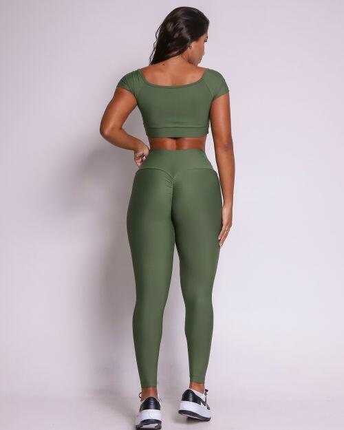 Conjunto Calça Legging Empina Light + Top Manguinha