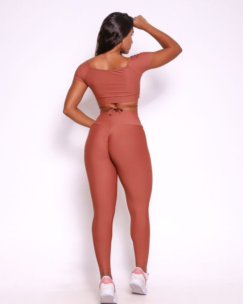 Conjunto Calça Legging Empina Light + Top Manguinha