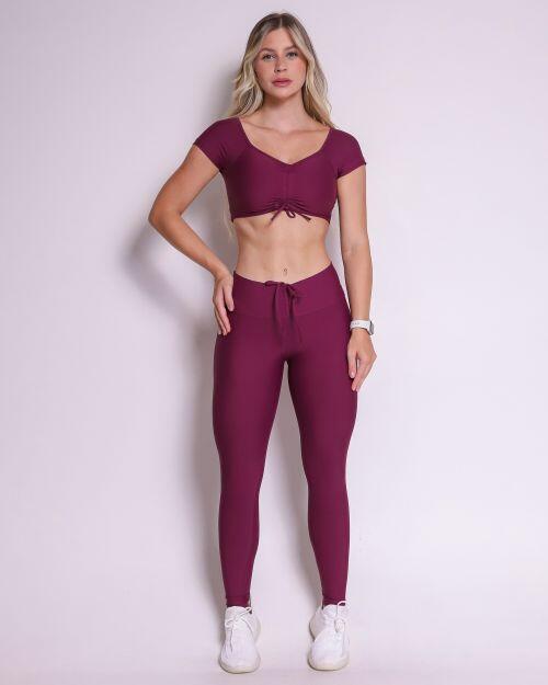 Conjunto Calça Legging Empina Light + Top Manguinha
