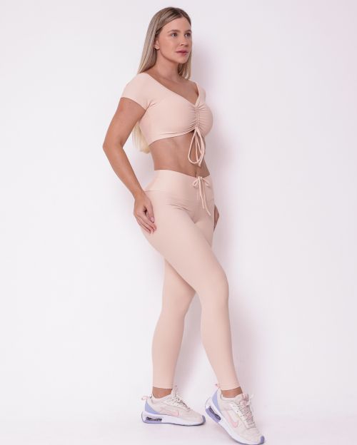 Conjunto Calça Legging Empina Light + Top Manguinha