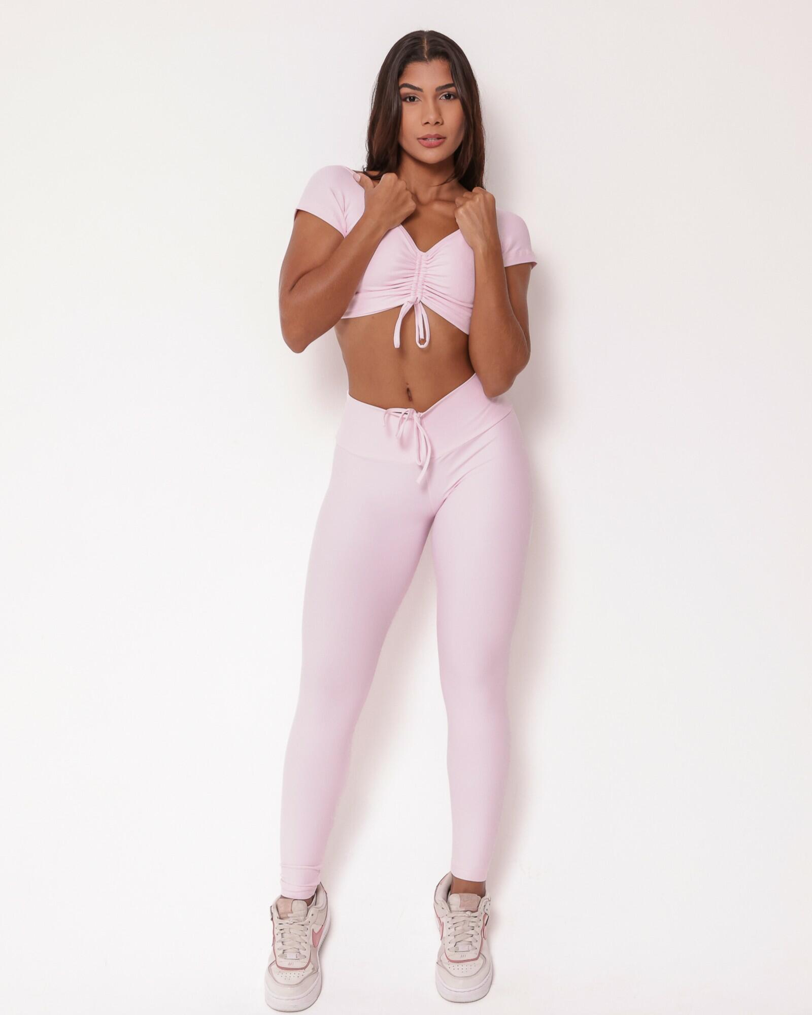 Conjunto Calça Legging Empina Light + Top Manguinha