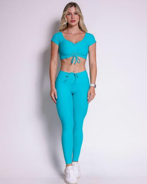 Conjunto Calça Legging Empina Light + Top Manguinha