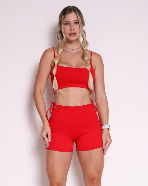 Conjunto Short Empina Ajuste Valência + Top Bruna