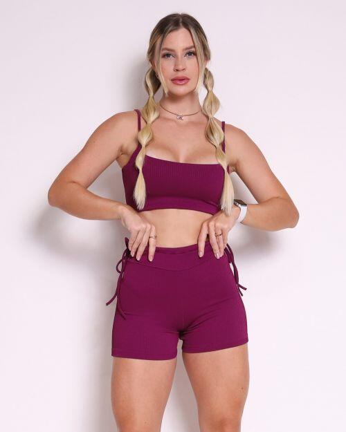 Conjunto Short Empina Ajuste Valência + Top Bruna