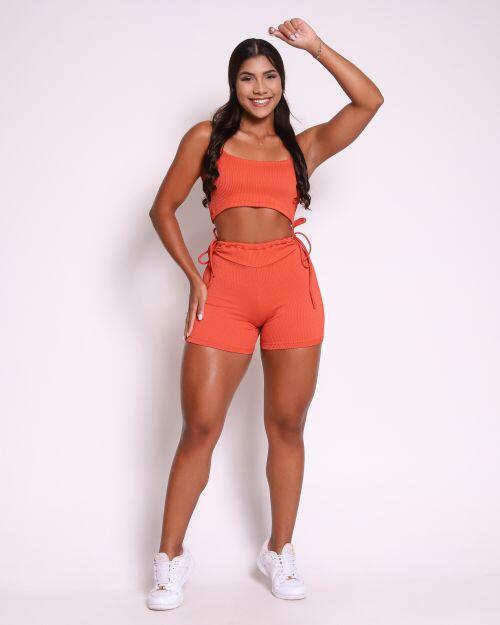 Conjunto Short Empina Ajuste Valência + Top Bruna