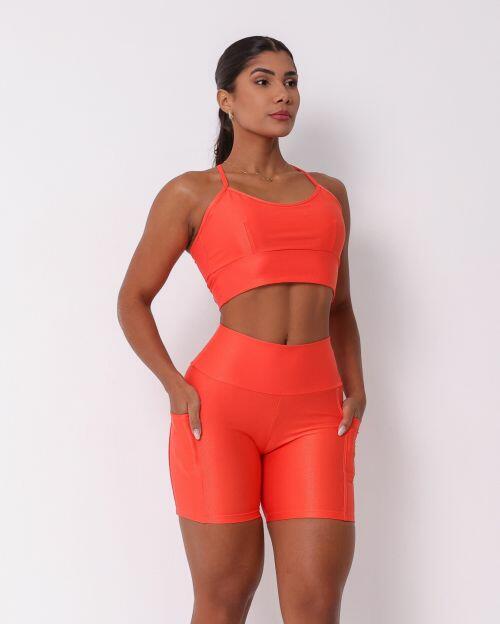 Conjunto Short Bolso Duplo Compressão + Top Kelly